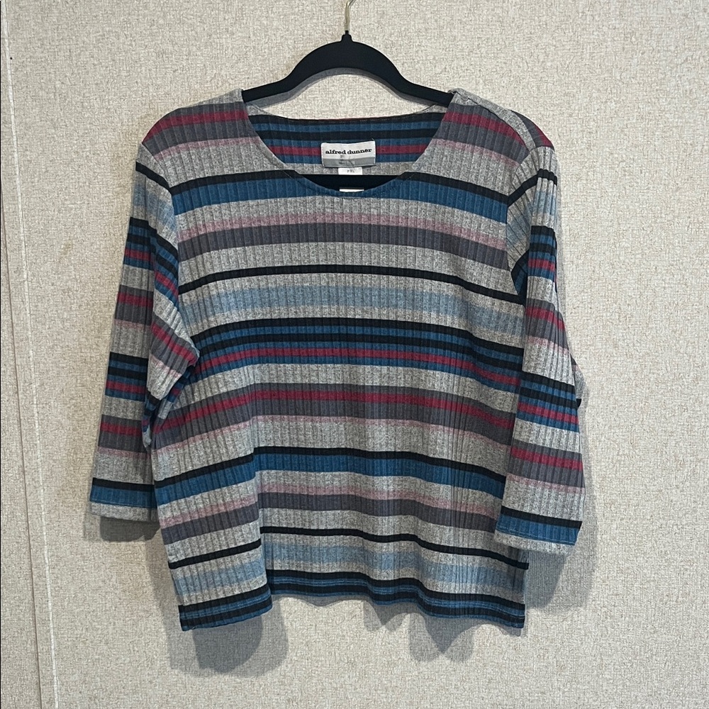 Alfred Dunner Striped Knit Sweater